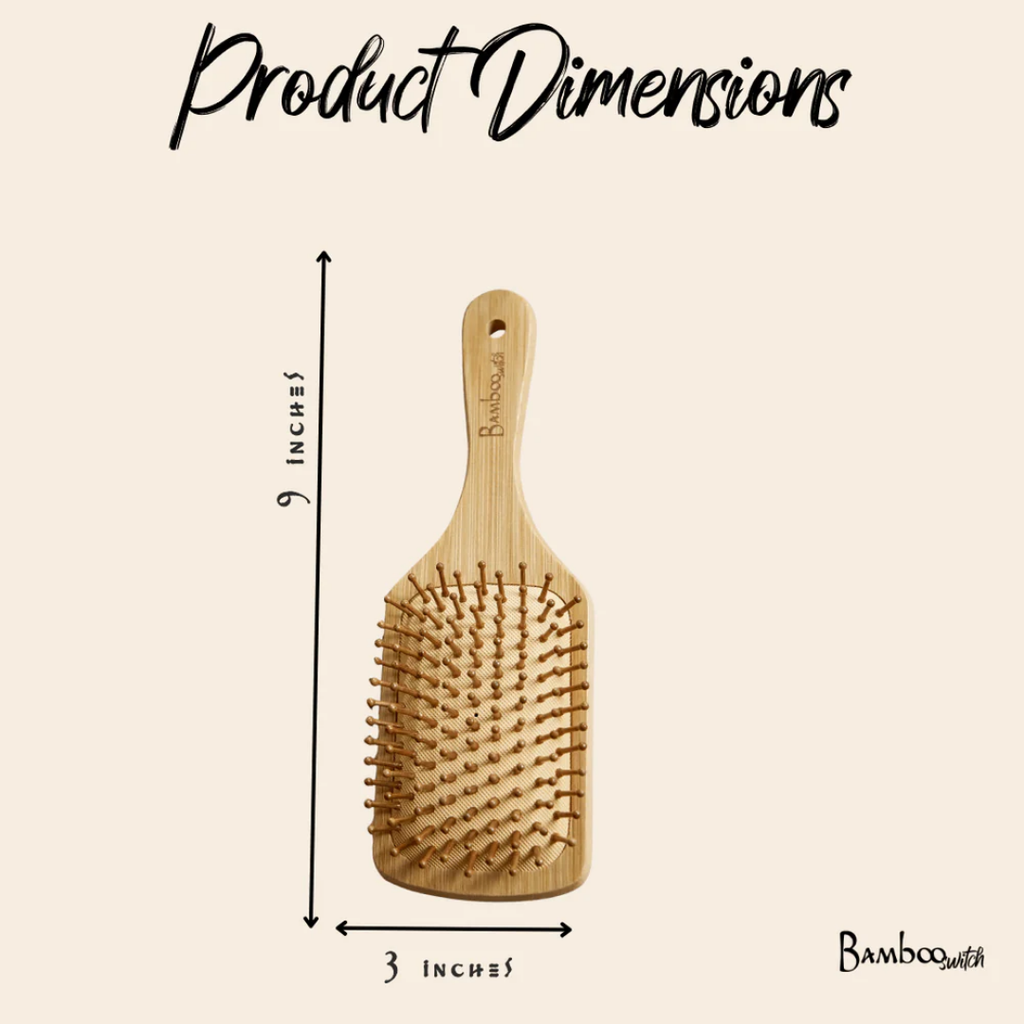 Bamboo Paddle Hair Brush – Classic Handle for Gentle Detangling & Scalp Massage
