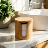 Bamboo Facial Rounds Holder – Eco-Friendly Organizer for Reusable Cotton Pads