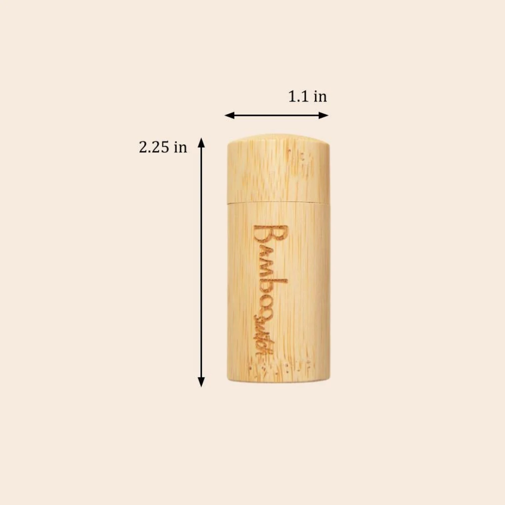 Bamboo Charcoal Dental Floss in Bamboo Container – Plastic-Free, Compostable & Refillable