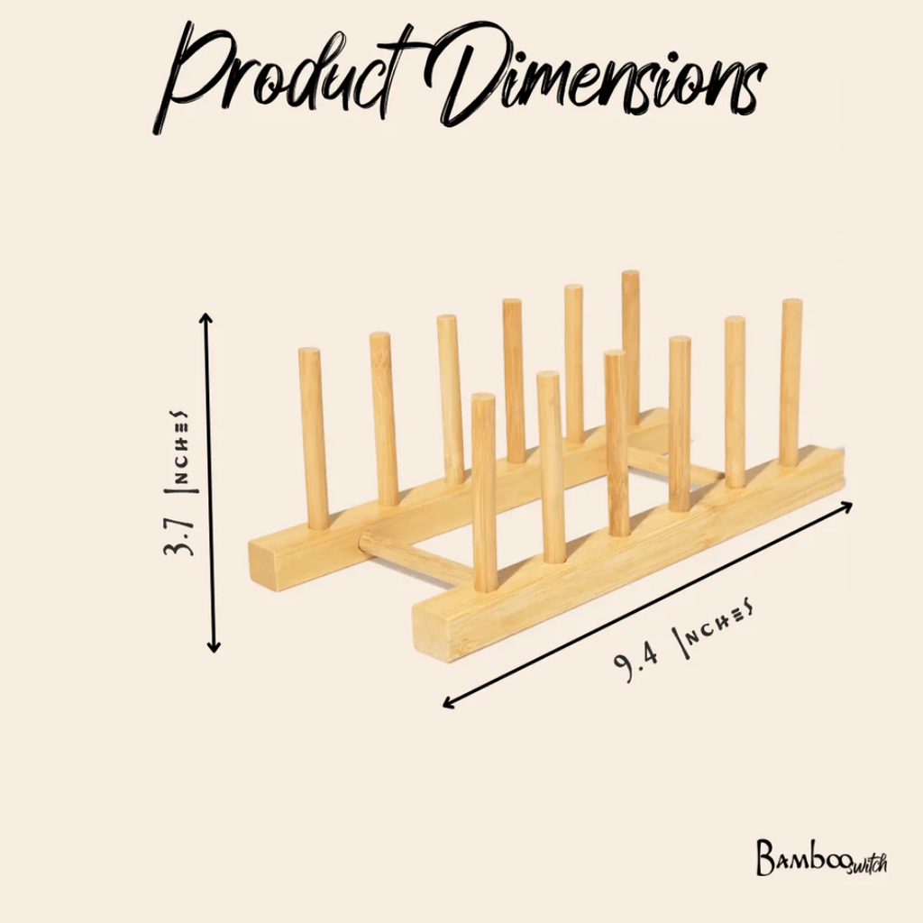 Bamboo Pegged Drying Rack – Compact Eco-Friendly Dish Drainer
