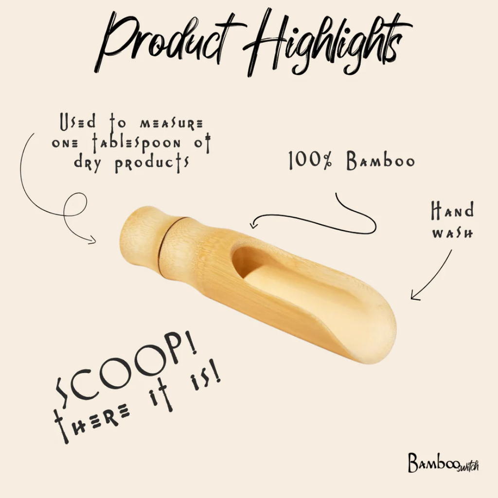 Eco-Friendly Bamboo Laundry Scoop with Wide Head