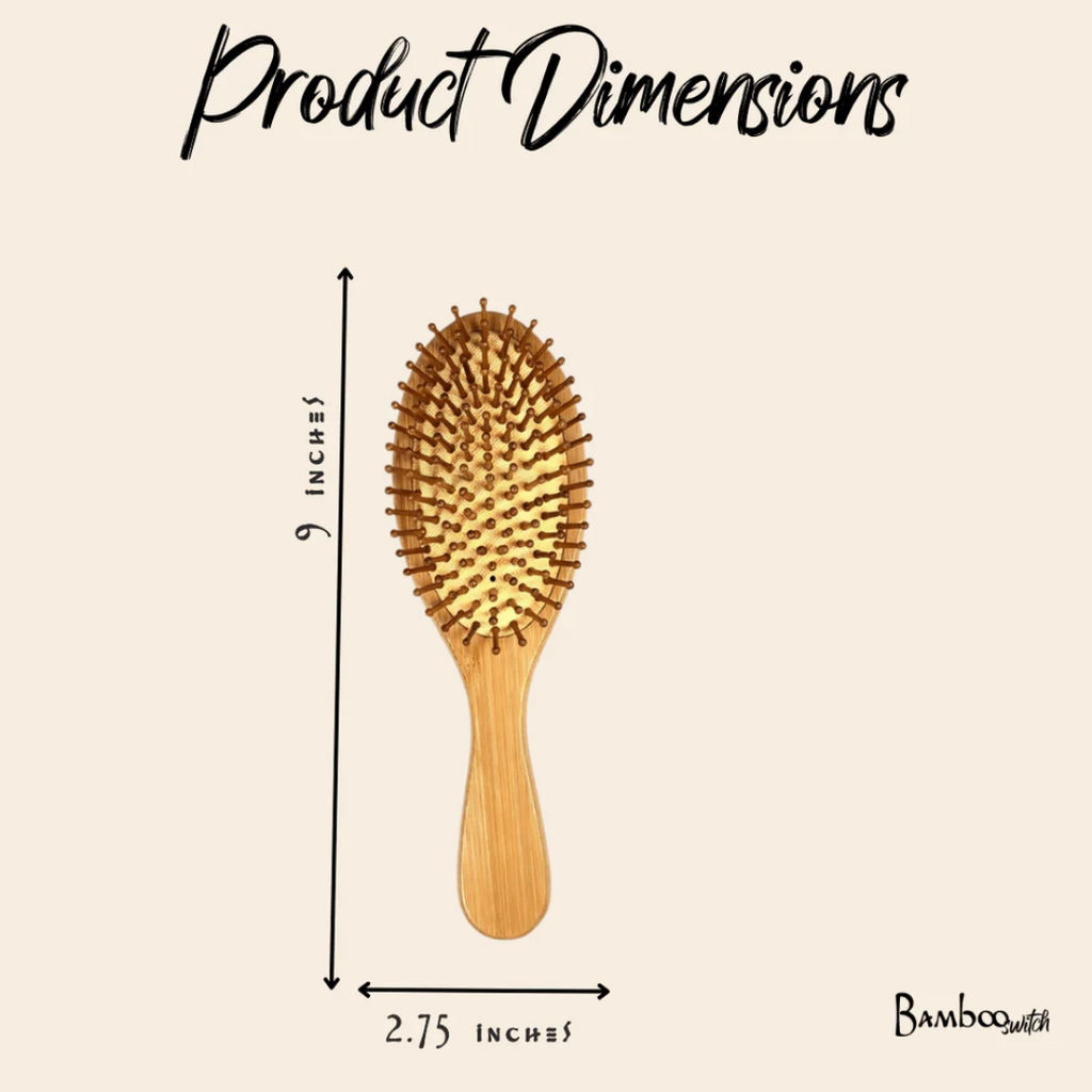 Sustainable Bamboo Rounded Hair Brush with Classic Handle