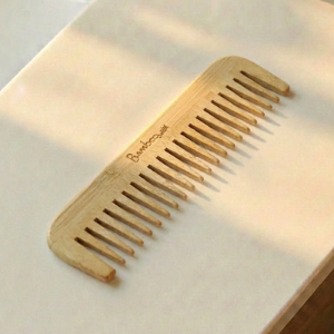 Bamboo Wide Tooth Comb | Eco-Friendly Detangling Comb for Curly & Wet Hair