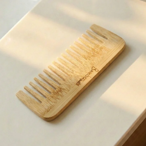 Compact Bamboo Wide Tooth Comb | Eco-Friendly Travel Detangling Comb