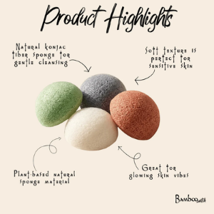 Natural Konjac Facial Sponge | Gentle Exfoliating &amp; Eco-Friendly Cleanser