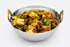 Indian Handi Serving Bowl - Stainless Steel with Brass Handles