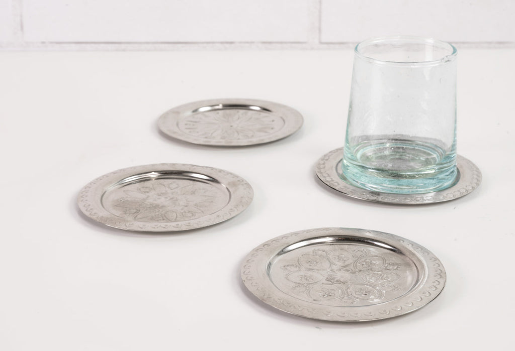 Moroccan Berber Silver Coasters-Set of 4