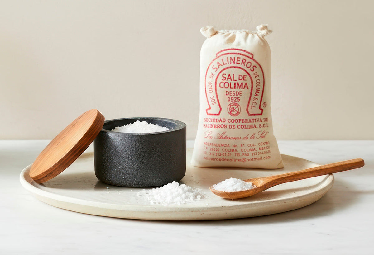 Concrete Salt Cellar With Wooden Lid