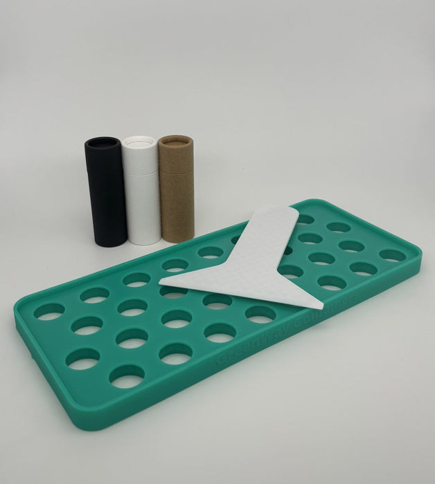 Reusable Silicone Filling Trays for Paperboard Push-Up Lip Balm Tubes
