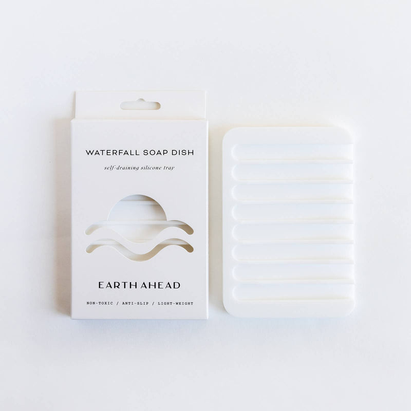 Earth Ahead - Waterfall Silicone Soap Dish - White