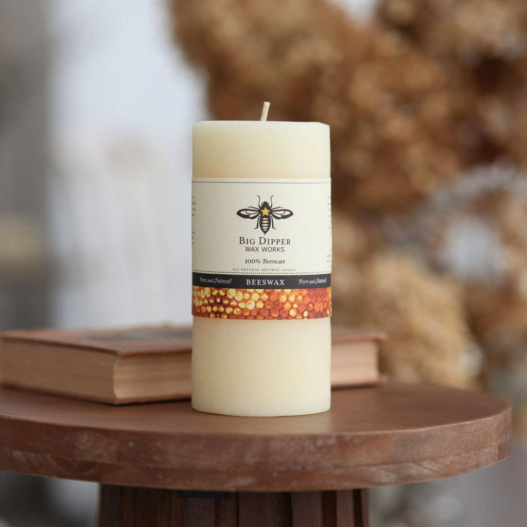 100% Pure Beeswax Pillar Candles (Multiple Colors)