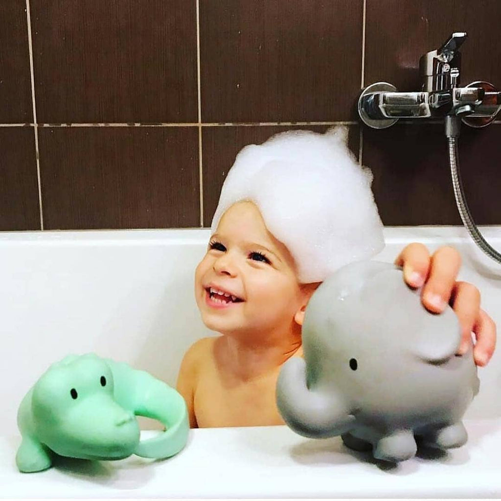 Elephant Organic Rubber Teether, Rattle & Bath Toy