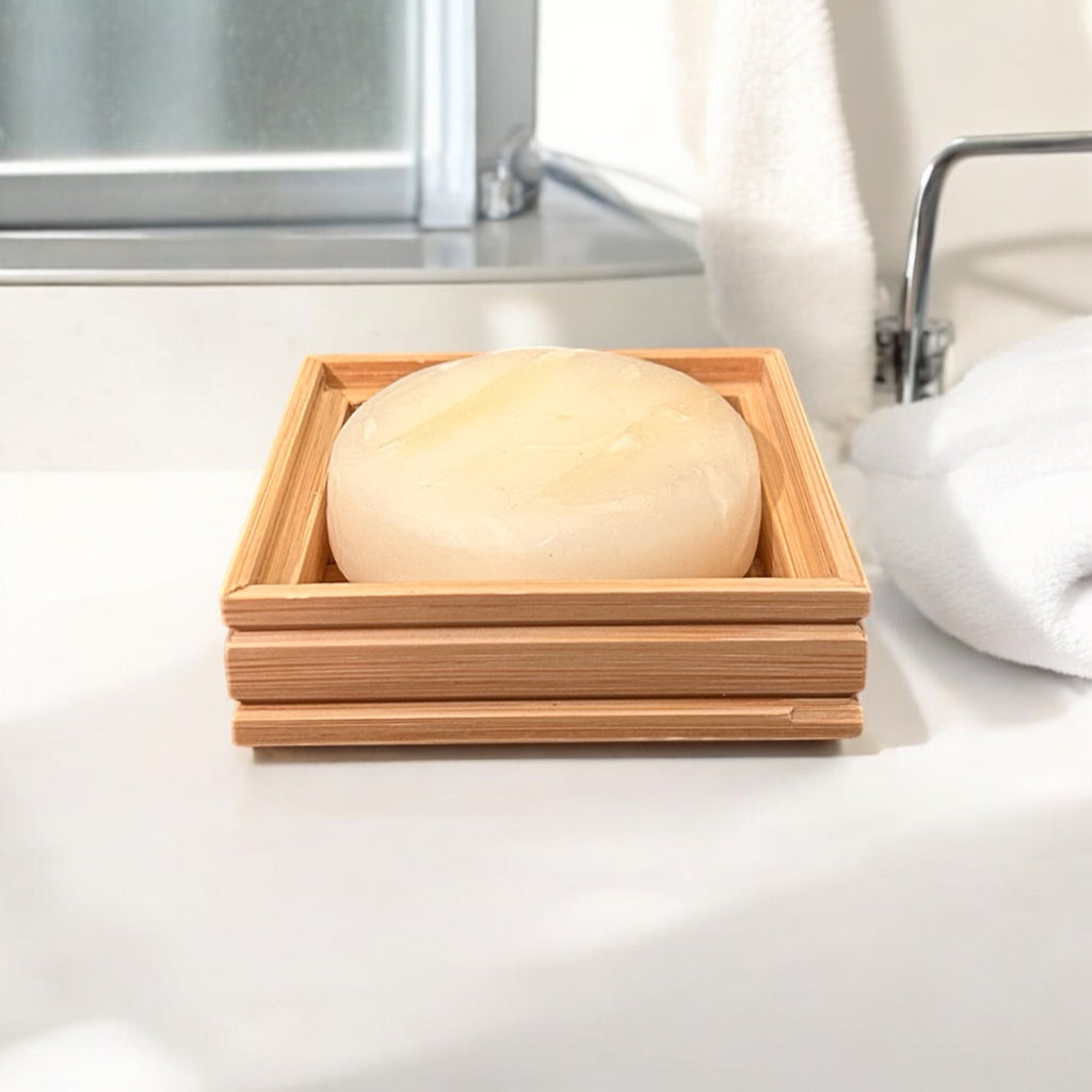 Bamboo Soap Lift – Square Design | Eco-Friendly Holder for Shampoo & Bar Soap