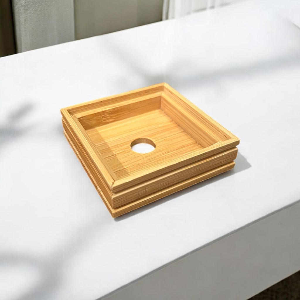 Bamboo Soap Lift – Square Design | Eco-Friendly Holder for Shampoo & Bar Soap