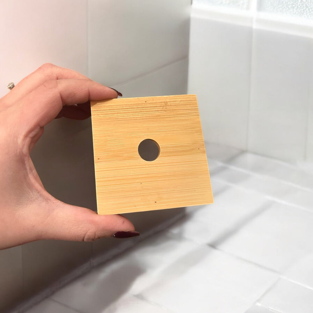 Bamboo Soap Lift – Square Design | Eco-Friendly Holder for Shampoo & Bar Soap