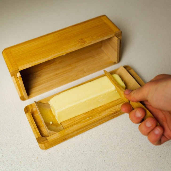 Bamboo Butter Dish with Knife | Eco-Friendly Bamboo Butter Box