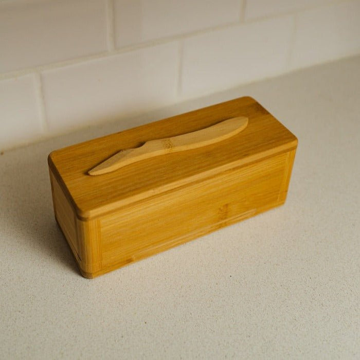 Bamboo Butter Dish with Knife | Eco-Friendly Bamboo Butter Box