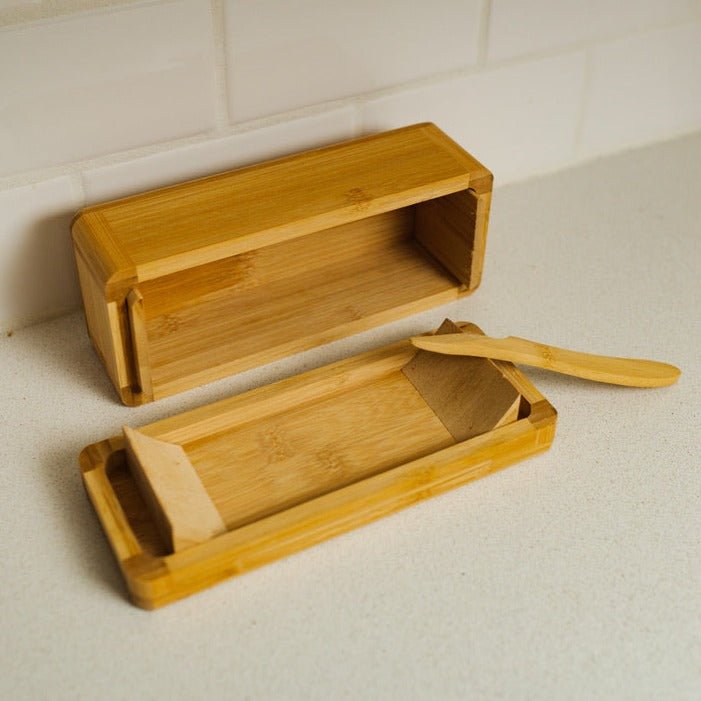 Bamboo Butter Dish with Knife | Eco-Friendly Bamboo Butter Box