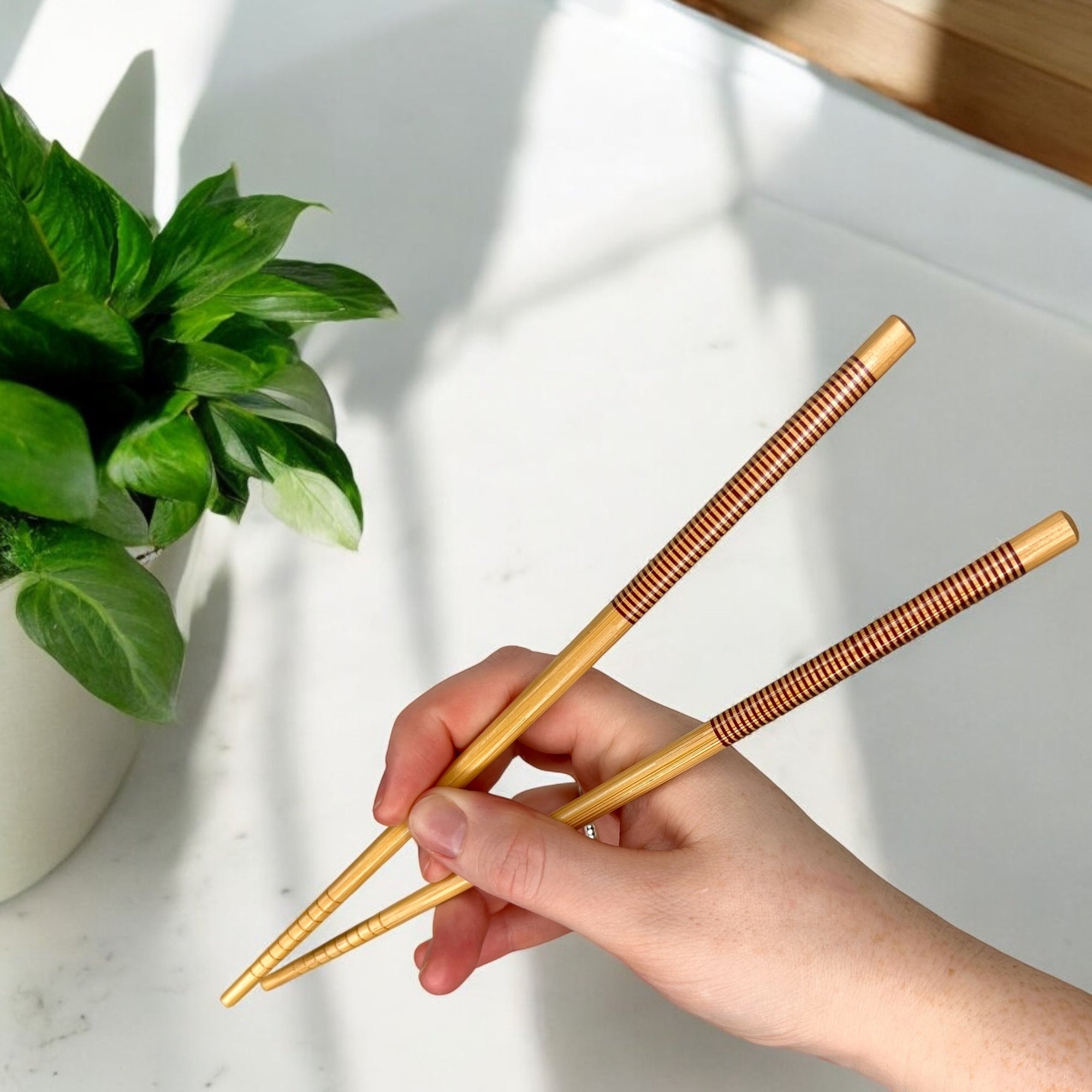 Reusable Bamboo Chopsticks – Set of 2 | Eco-Friendly, Plastic-Free Utensils