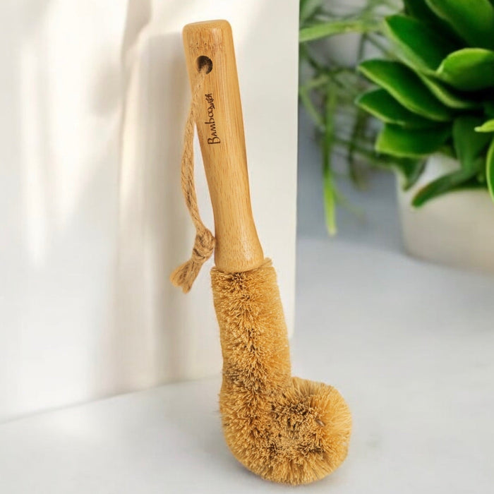 Bamboo Drinkware Cleaning Brush – Straight | Eco-Friendly Bottle & Cup Cleaner | Plastic-Free Kitchen Tool