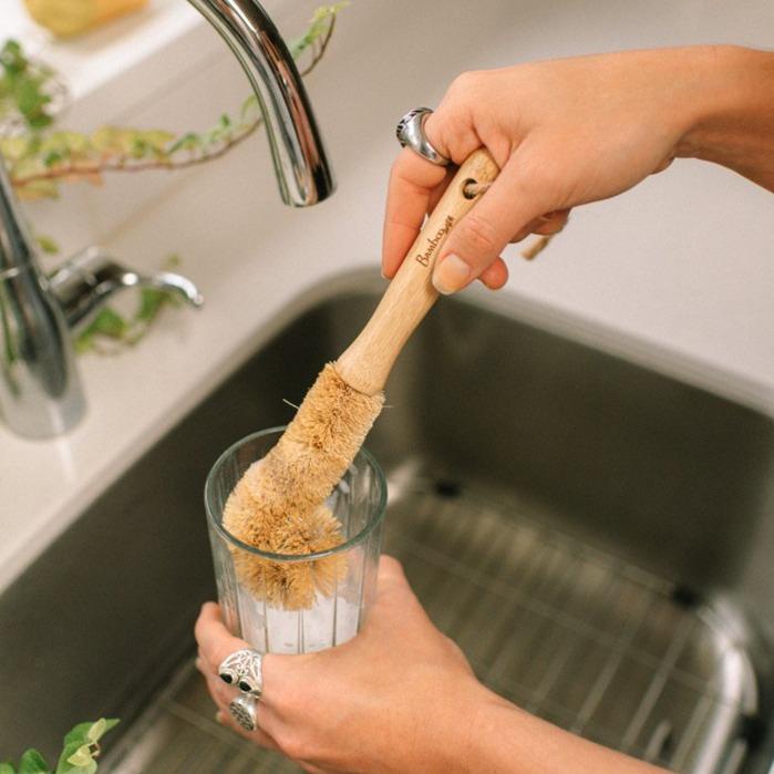 Bamboo Drinkware Cleaning Brush – Straight | Eco-Friendly Bottle & Cup Cleaner | Plastic-Free Kitchen Tool