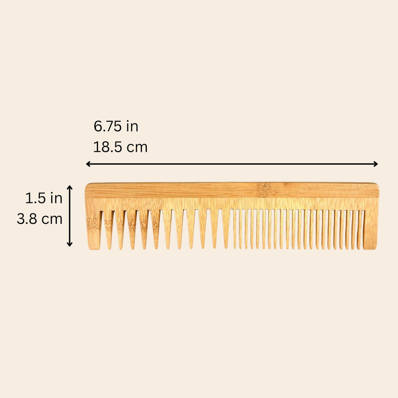 Bamboo Dual Pocket CombBamboo Dual Pocket Comb | Wide & Fine Tooth Eco-Friendly Hair Comb | Plastic-Free Grooming