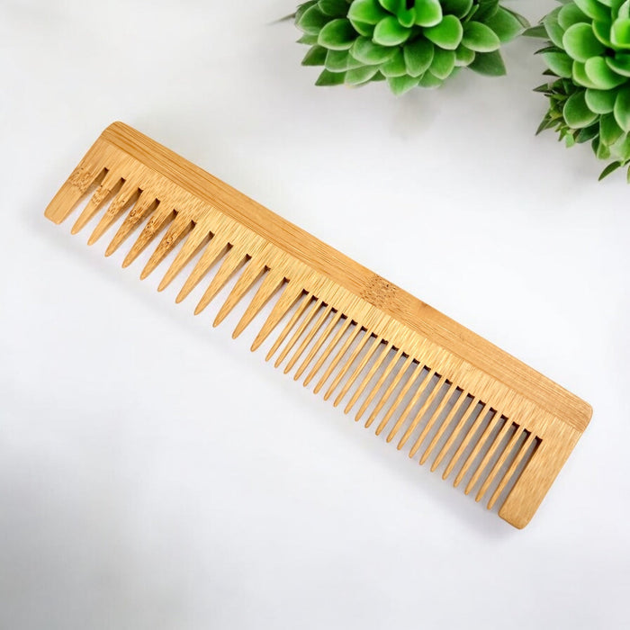 Bamboo Dual Pocket CombBamboo Dual Pocket Comb | Wide & Fine Tooth Eco-Friendly Hair Comb | Plastic-Free Grooming