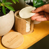 Bamboo Facial Rounds Holder – Eco-Friendly Organizer for Reusable Cotton Pads
