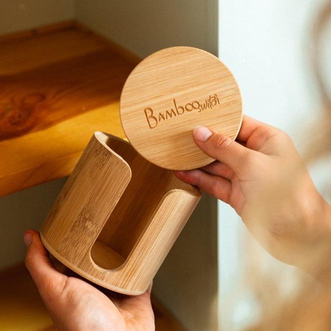 Bamboo Facial Rounds Holder – Eco-Friendly Organizer for Reusable Cotton Pads
