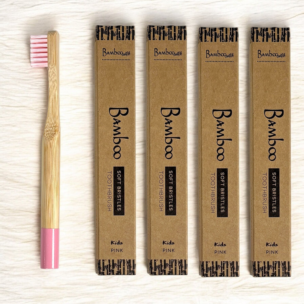 Bamboo Kids Toothbrush with Round Handle – Eco-Friendly Children’s Toothbrush