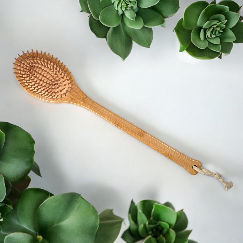 Bamboo Long Handle Back Massager | Eco-Friendly Full Body Massage Tool | Bamboo Peg Massager
