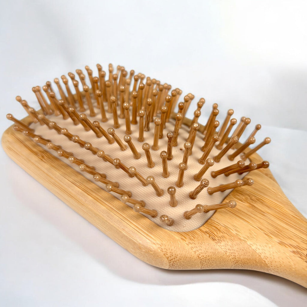 Bamboo Paddle Hair Brush with Comfort Handle – Eco-Friendly Detangling Brush for Smooth, Healthy Hair