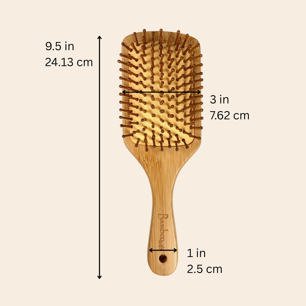 Bamboo Paddle Hair Brush – Classic Handle for Gentle Detangling & Scalp Massage