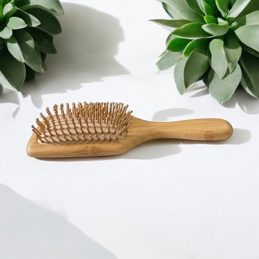 Bamboo Paddle Hair Brush with Comfort Handle – Eco-Friendly Detangling Brush for Smooth, Healthy Hair
