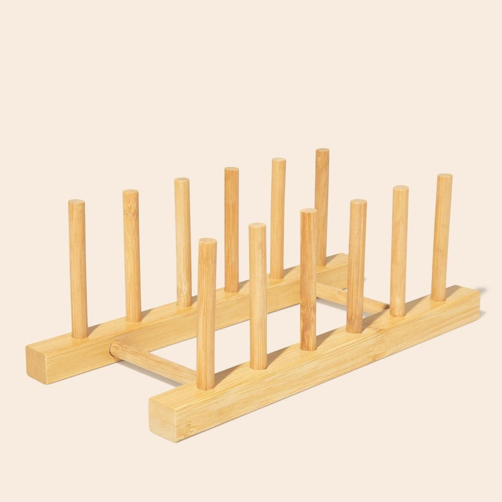 Bamboo Pegged Drying Rack – Compact Eco-Friendly Dish Drainer