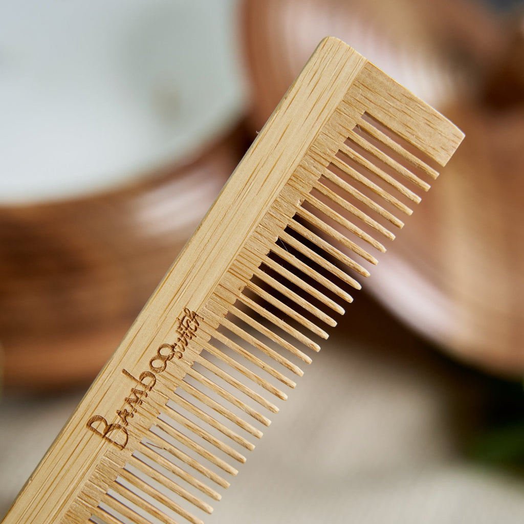 Natural Bamboo Pocket Comb | Eco-Friendly Travel Hair Comb for Detangling & Styling