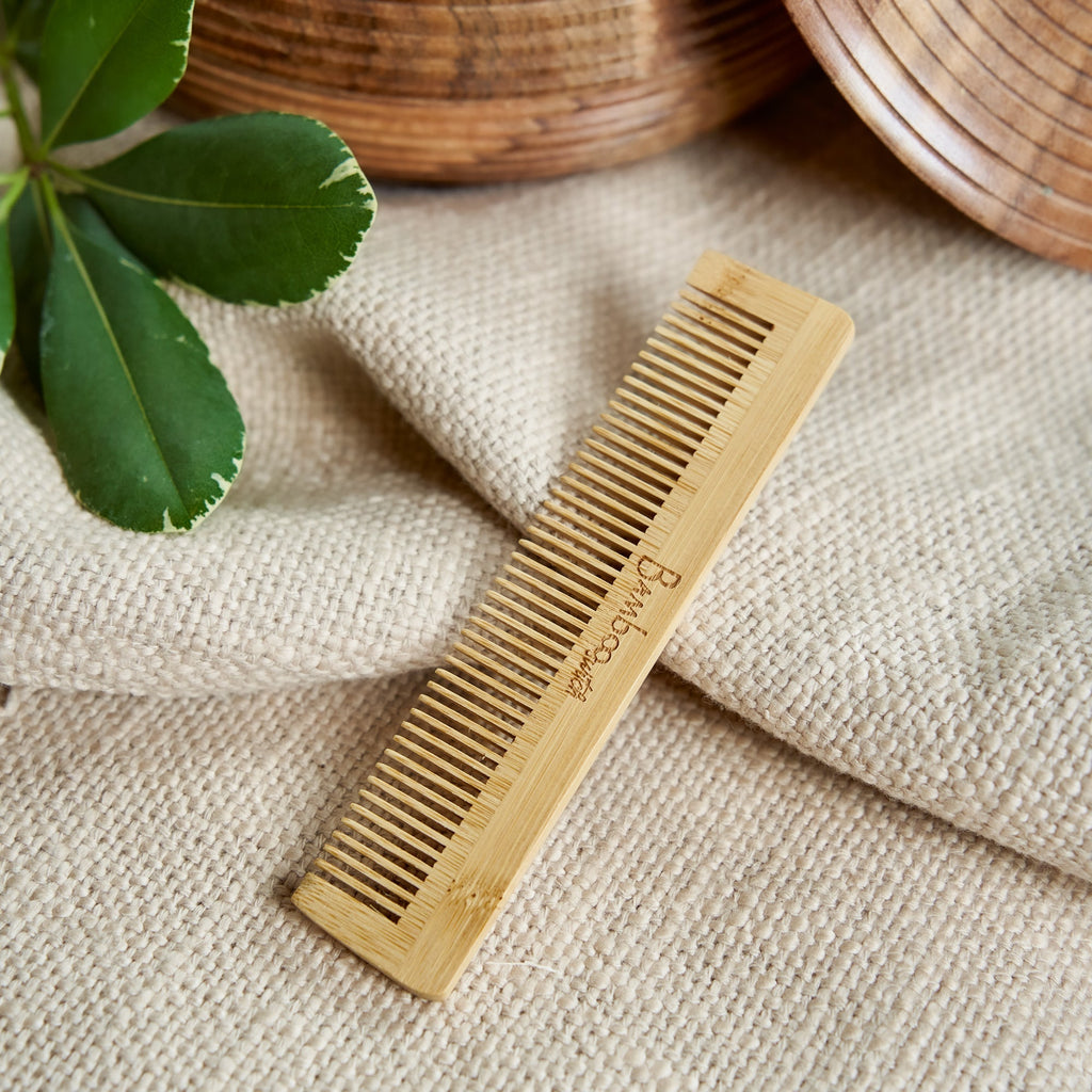 Natural Bamboo Pocket Comb | Eco-Friendly Travel Hair Comb for Detangling & Styling
