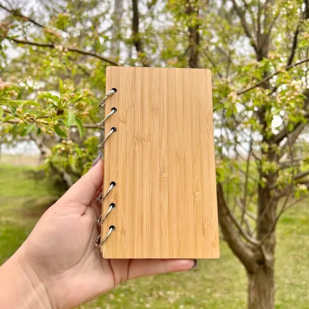 Bamboo Ringed Notebook | Eco-Friendly Journal with Metal Binding | Sustainable Stationery