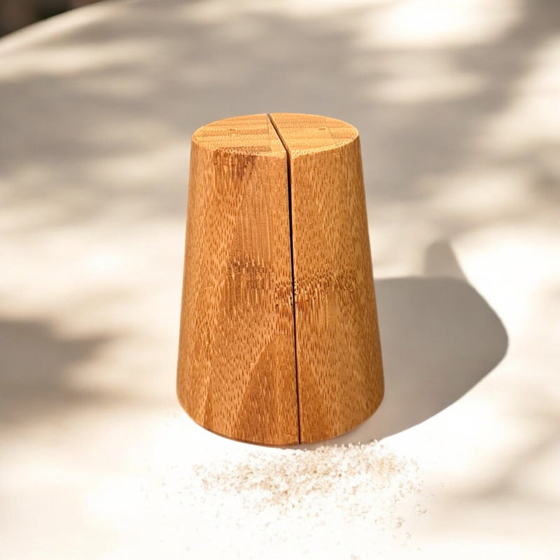 Bamboo Salt & Pepper Shaker Set | Eco-Friendly Modern Table Seasoning Set