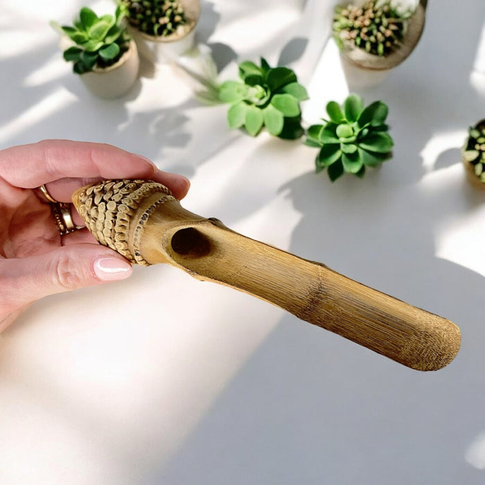Bamboo Scoop with Cone Root Handle | Eco-Friendly Wooden Measuring Scoop | Sustainable Kitchen & Laundry Tool