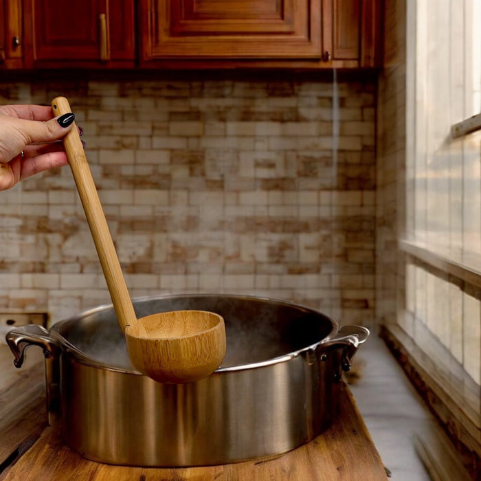 Bamboo Soup Ladle – Lightweight, Durable & Eco-Friendly Serving Spoon for Soups, Stews & Sauces