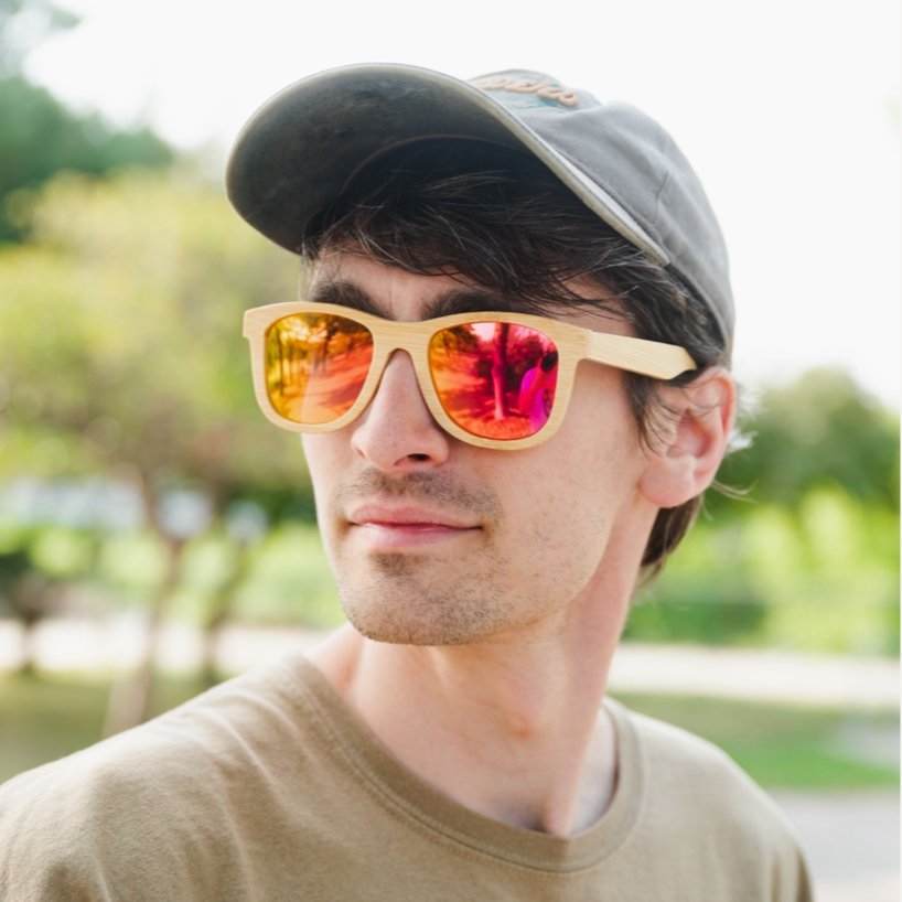 Bamboo Sunglasses with Case – Eco-Friendly Polarized Shades for Sustainable Style