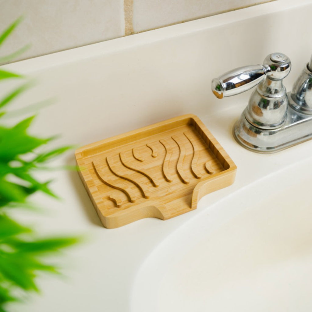 Bamboo Soap Lift Wavy | Eco-Friendly Soap Saver & Drying Tray