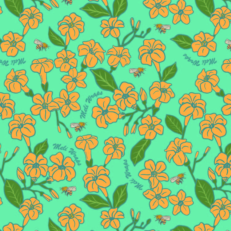 Beeswax Food Wrap - Puakenikeni Print | Reusable Eco-Friendly Food Storage