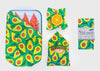 Beeswax Food Wrap – Avocado Print | Reusable Organic Beeswax Wraps for Food Storage (Small, Medium & Large)