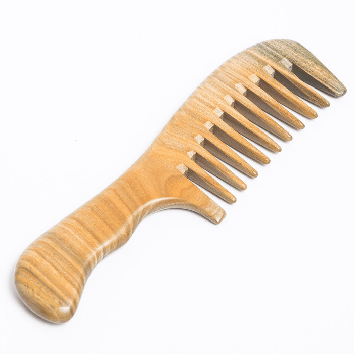 Sandalwood Wide Tooth Comb - Zero Waste Comb, 100aSandalwood Wide Tooth Comb – Handcrafted Zero Waste Wooden Comb | Plastic-Free, Anti-Static & Vegan% Wood, Plastic Free