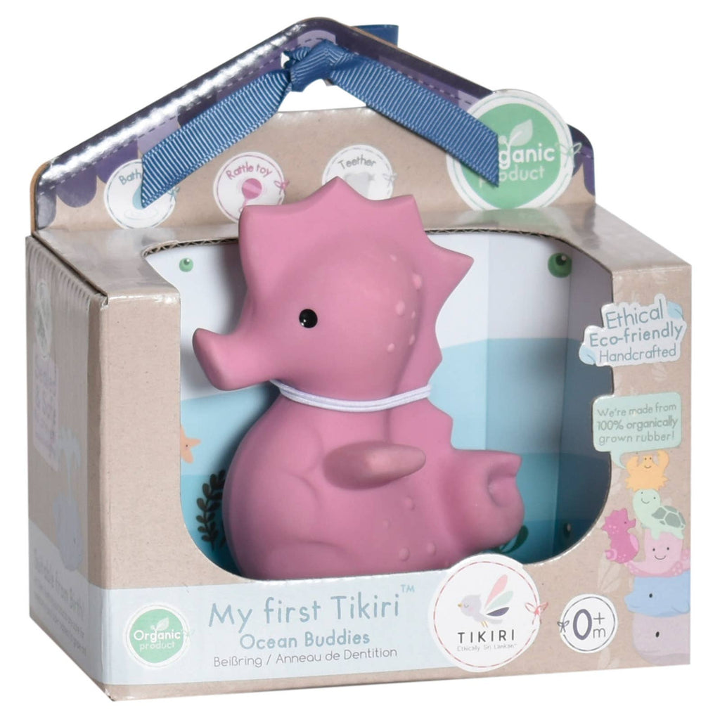 Organic Rubber Seahorse Rattle, Teether & Bath Toy