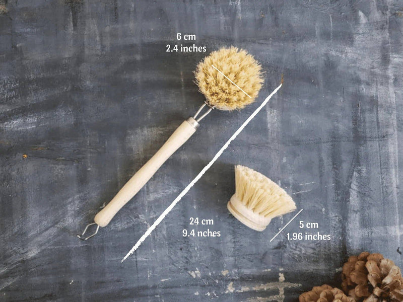 Sisal Dish Brush Replacement Heads (3-Pack Refills)