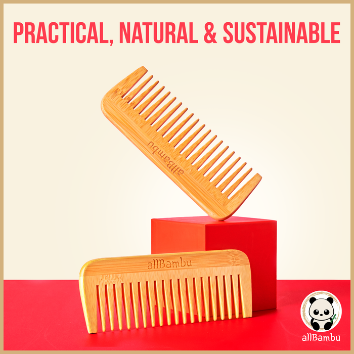 allBambu Inc - Bamboo Wide Tooth Comb