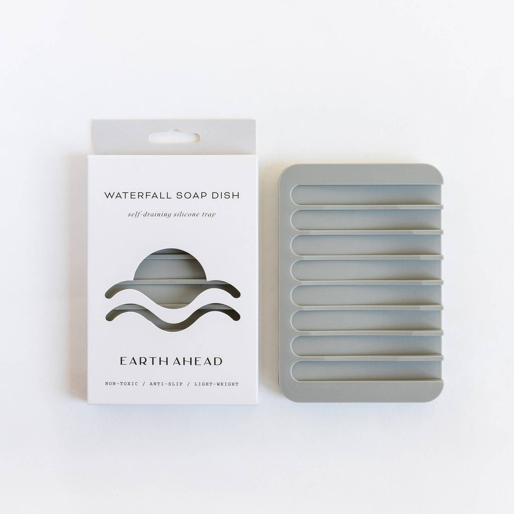 Earth Ahead - Waterfall Silicone Soap Dish - Stone Grey